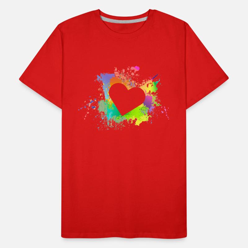 Herz Bunt Männer Premium Bio T-Shirt