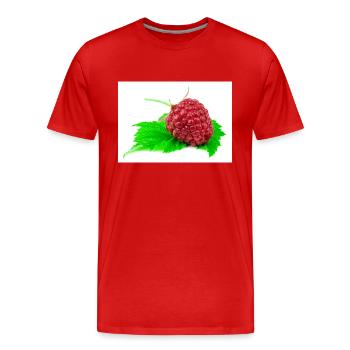Himbeere. raspberry - Männer Premium Bio T-Shirt - Rot - Vorne - Damien (186cm)