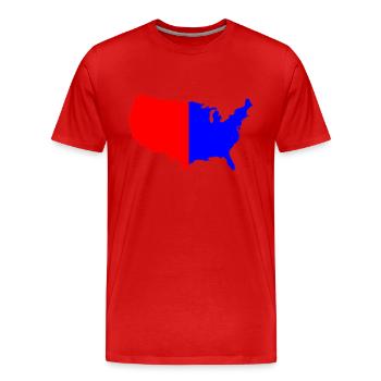 Usa Rouge Bleu Carte Silhouette - T-shirt bio Premium Homme - rouge - Devant - Damien (186cm)