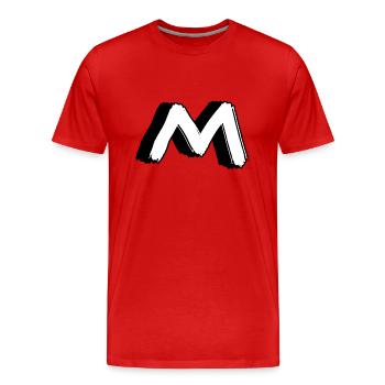 The Letter M - Men's Premium Organic T-Shirt - red - Front - Damien (186cm)