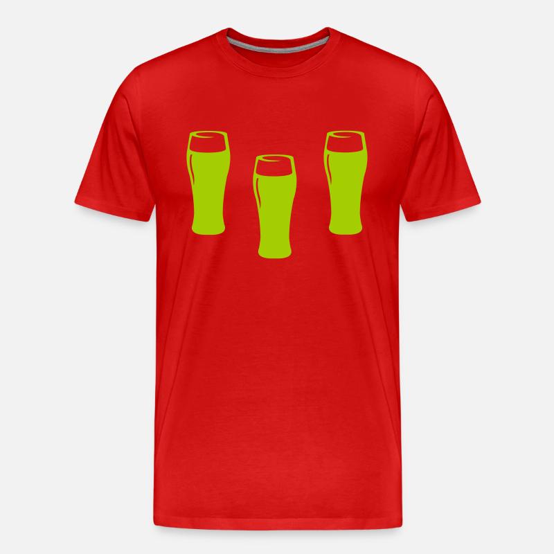 Bier Gläser - Männer Premium Bio T-Shirt - Rot