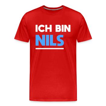 Nils Name Spruch für stolze Nils - Männer Premium Bio T-Shirt - Rot - Vorne - Damien (186cm)
