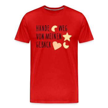 Gebäck Spruch - Männer Premium Bio T-Shirt - Rot - Vorne - Damien (186cm)