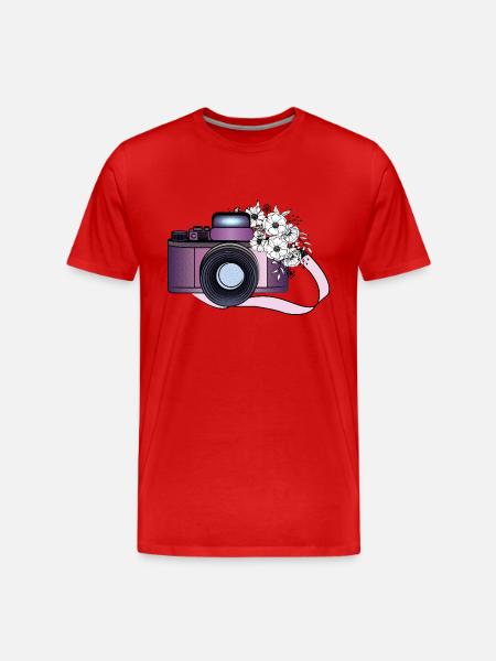 CAMARA CON FLORES - Men's Premium Organic T-Shirt - red