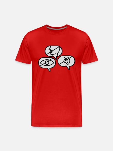 Don't see Speak Hear - Men's Premium Organic T-Shirt - red