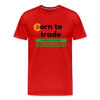 Né pour le commerce - T-shirt bio Premium Homme - rouge - Devant - Damien (186cm)