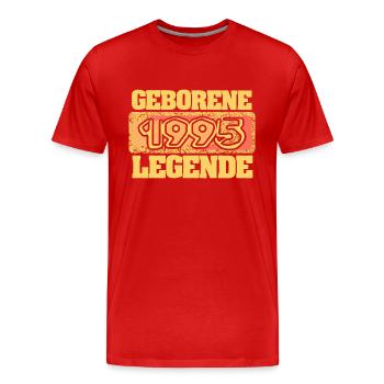 Legende 1995 - Männer Premium Bio T-Shirt - Rot - Vorne - Damien (186cm)