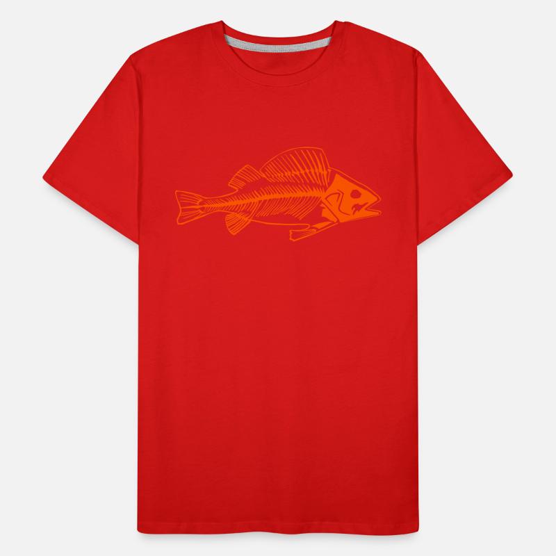 Red , cool perch as bone Deisgn Men's Premium Organic T-Shirt