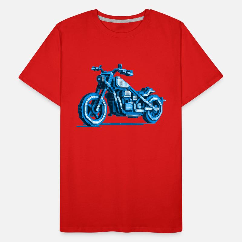 MotorcycleChopper in beautiful 8 bit pixel graphics Men's Premium Organic T-Shirt