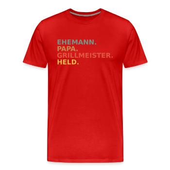 Mari Papa Grill Master Hero Vintage Retro - T-shirt bio Premium Homme - rouge - Devant - Damien (186cm)