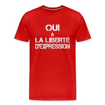 Oui a la liberté d'expression - T-shirt bio Premium Homme - rouge - Devant - Damien (186cm)
