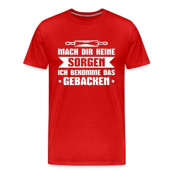 Backen Bäckerei Bäckermeister Bäcker - Männer Premium Bio T-Shirt - Rot - Vorne - Damien (186cm)
