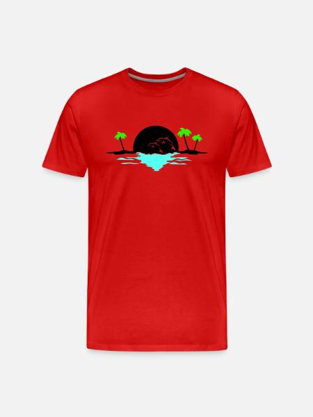 Sunset Dolphins - Men's Premium Organic T-Shirt - red