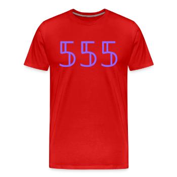 Nombres |555|. - T-shirt bio Premium Homme - rouge - Devant - Damien (186cm)