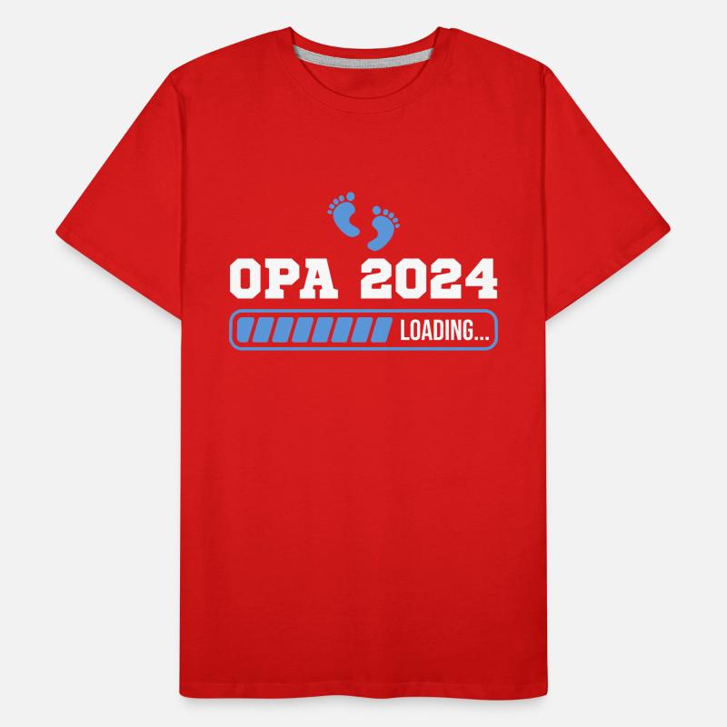 Opa 2024 loading Schwanger Werdender Großvater Männer Premium Bio T-Shirt