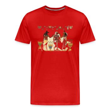 epoque Pharaon - T-shirt bio Premium Homme - rouge - Devant - Damien (186cm)