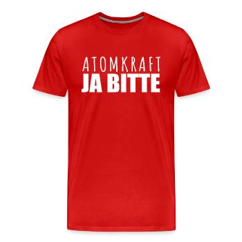 Atomkraft Ja Bitte - Pro Kernenergie in Europa - Männer Premium Bio T-Shirt - Rot - Vorne - Damien (186cm)