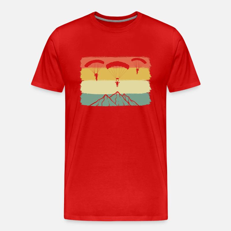 Paragliding Mountains Gleitschirm - Männer Premium Bio T-Shirt - Rot
