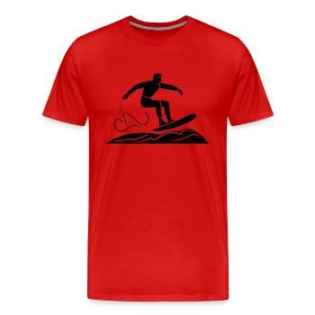 Wake board - T-shirt bio Premium Homme - rouge - Devant - Damien (186cm)