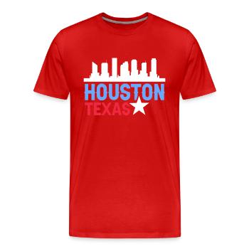 Conception de la ligne d’horizon de Houston pour les fiers résidents de Houston - T-shirt bio Premium Homme - rouge - Devant - Damien (186cm)