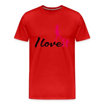 women football i love it - Men's Premium Organic T-Shirt - red - Front - Damien (186cm)
