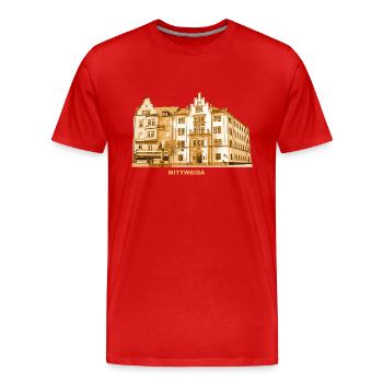 Hôtel de ville de Mittweida Université Ville Saxe - T-shirt bio Premium Homme - rouge - Devant - Damien (186cm)