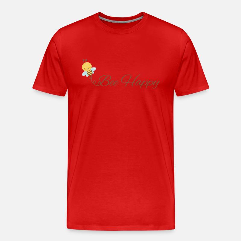 Be Happy like a bee 🐝 - Männer Premium Bio T-Shirt - Rot