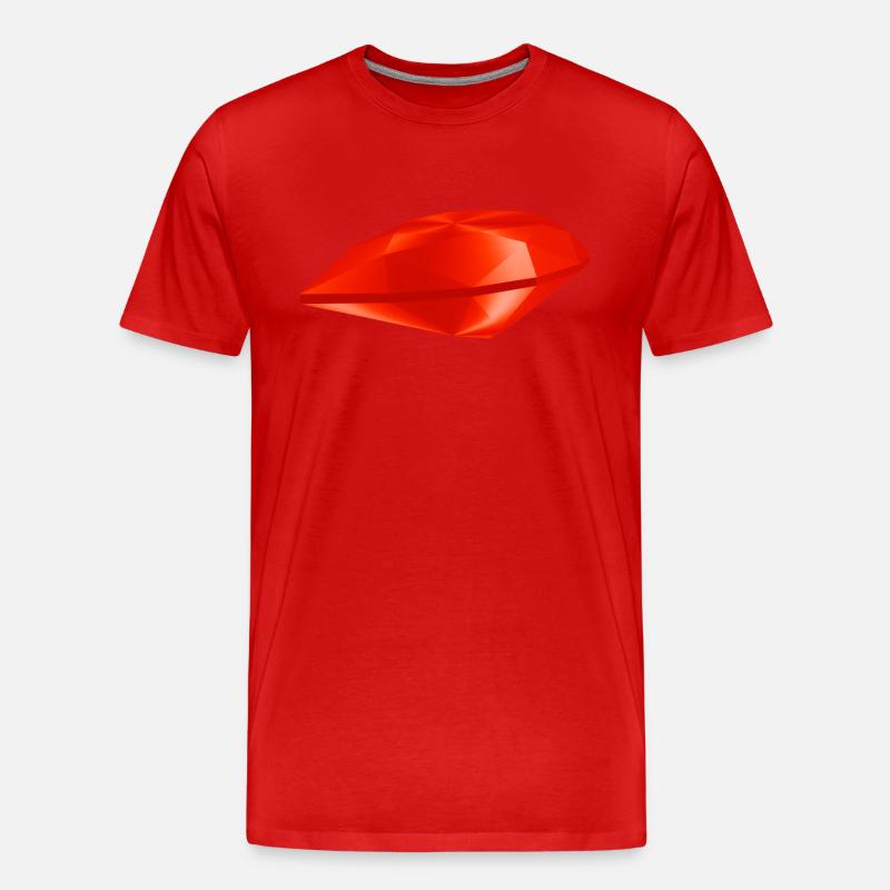 Roter Edelstein - Männer Premium Bio T-Shirt - Rot
