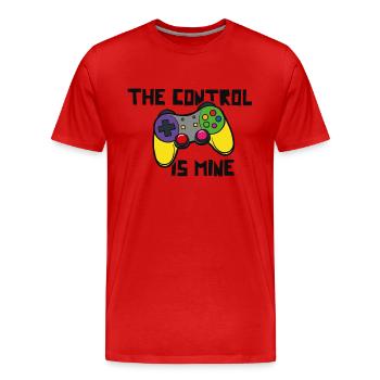 The control is mine - Men's Premium Organic T-Shirt - red - Front - Damien (186cm)