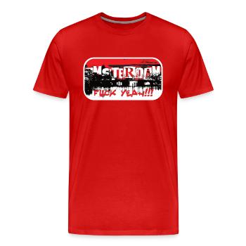 Amsterdam fuck yes - Men's Premium Organic T-Shirt - red - Front - Damien (186cm)