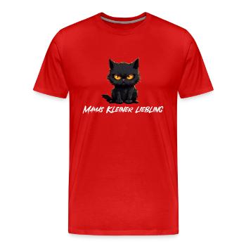 Chat noir maman s Little Darling - T-shirt bio Premium Homme - rouge - Devant - Damien (186cm)