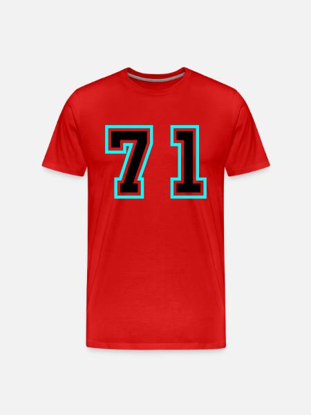 71 Number Symbol - Men's Premium Organic T-Shirt - red