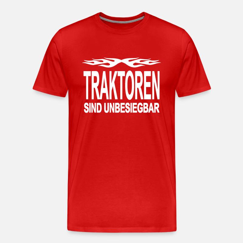 Traktor - Männer Premium Bio T-Shirt - Rot