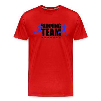 Équipe de course à pied - T-shirt bio Premium Homme - rouge - Devant - Damien (186cm)