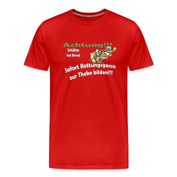 Rettungsgasse auf'm Schützenfest - Männer Premium Bio T-Shirt - Rot - Vorne - Damien (186cm)