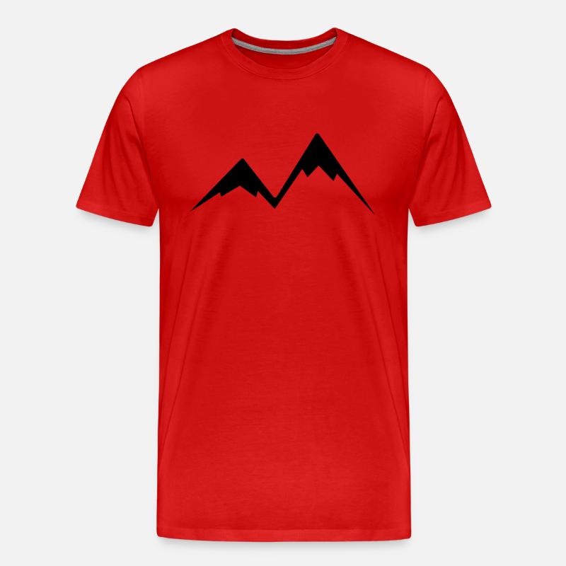 Einfache Berge - Männer Premium Bio T-Shirt - Rot