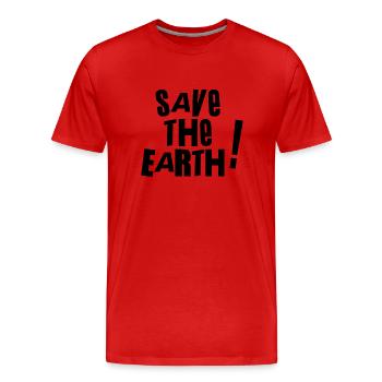 Save the earth - Men's Premium Organic T-Shirt - red - Front - Damien (186cm)