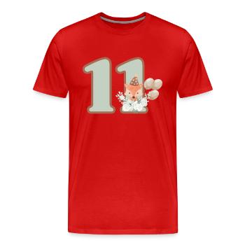 11th Birthday Fox Flowers - Men's Premium Organic T-Shirt - red - Front - Damien (186cm)