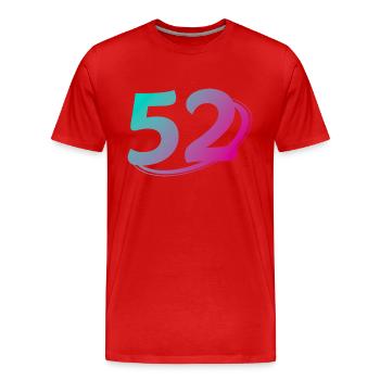Nummer 52 mehrfarbig - Männer Premium Bio T-Shirt - Rot - Vorne - Damien (186cm)