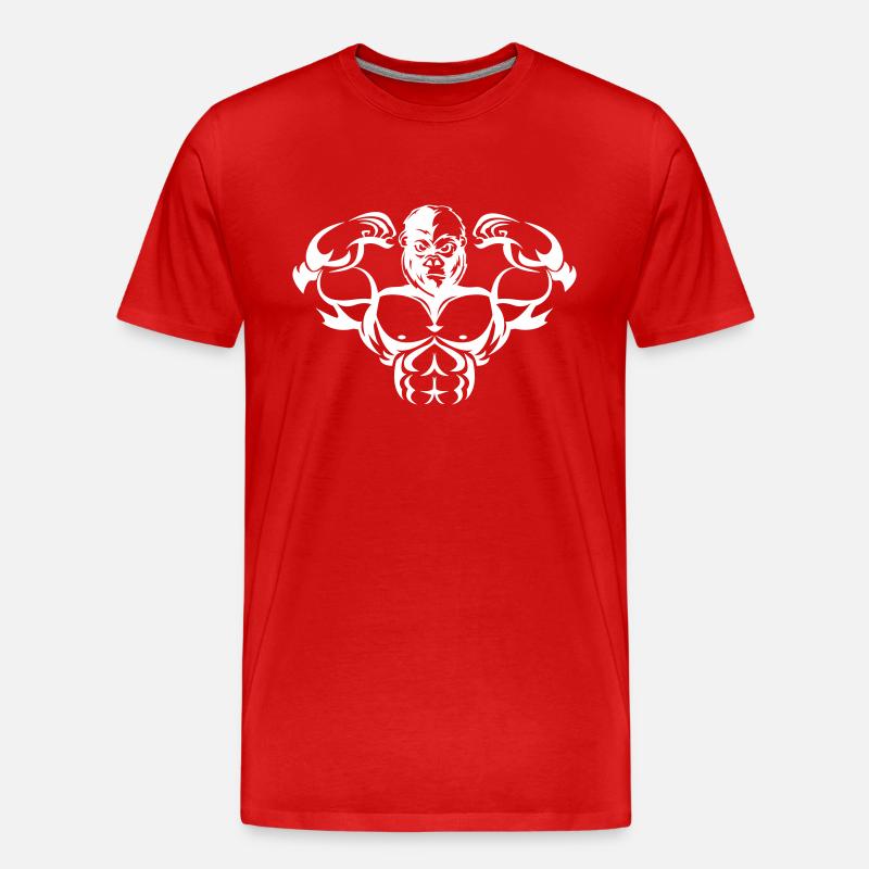 strong gorilla - Männer Premium Bio T-Shirt - Rot