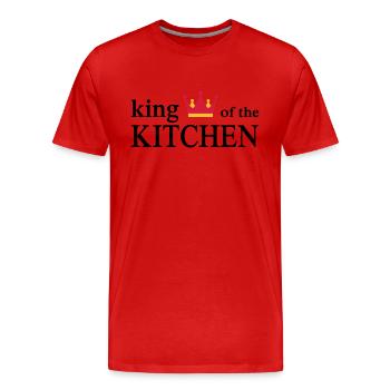 Funny cooking apron for men - Men's Premium Organic T-Shirt - red - Front - Damien (186cm)
