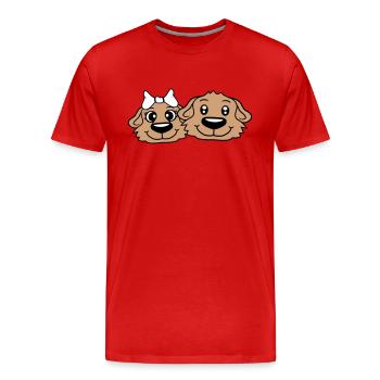 2 Dog Team Two Friends Love Couple In Love - Men's Premium Organic T-Shirt - red - Front - Damien (186cm)
