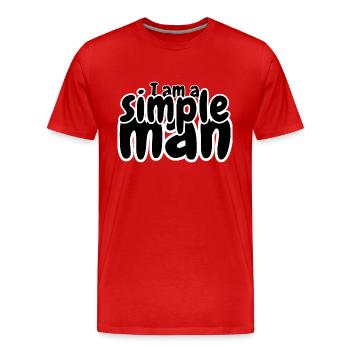 Je suis un homme simple - T-shirt bio Premium Homme - rouge - Devant - Damien (186cm)
