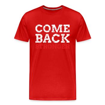 Revenez plus fort - T-shirt bio Premium Homme - rouge - Devant - Damien (186cm)