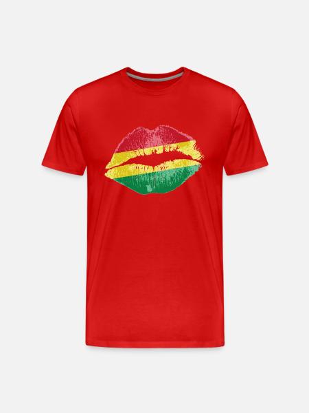 Kiss (Bolivia) - Men's Premium Organic T-Shirt - red