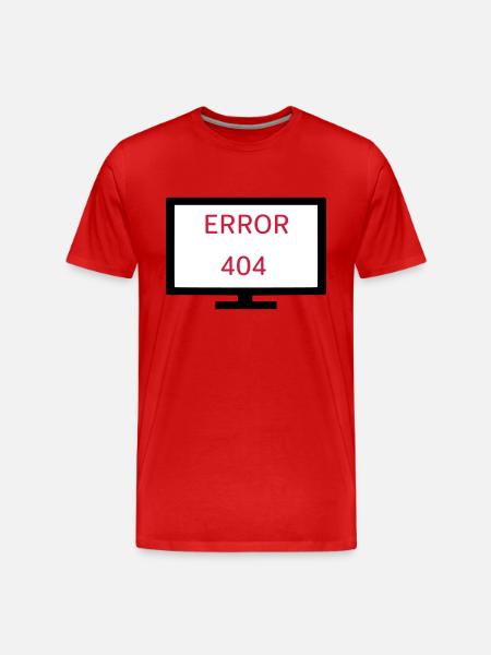 Computer Error 404 - Men's Premium Organic T-Shirt - red
