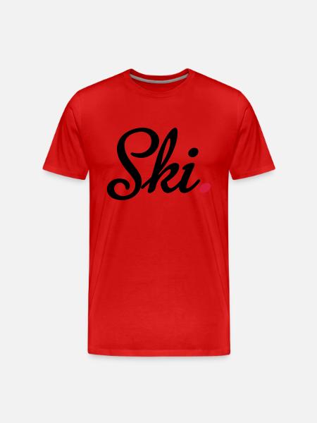 ski - Männer Premium Bio T-Shirt - Rot