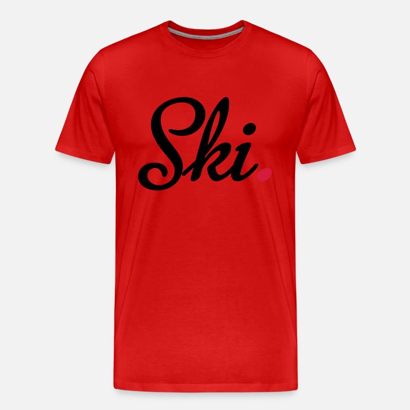ski - Männer Premium Bio T-Shirt - Rot