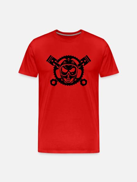 Motocrosshead - Männer Premium Bio T-Shirt - Rot