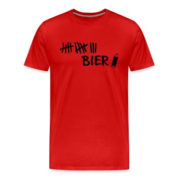 Striche - Bier Stift - Männer Premium Bio T-Shirt - Rot - Vorne - Damien (186cm)